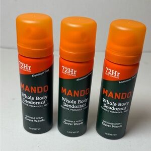 3 Mando Whole Body Deodorant for Men Trial Size Spray Deodorant Aluminum Free